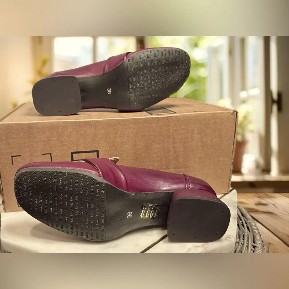 MIZ MOOZ  Bordeaux Leslee Leather Loafers Heel Womens EU 36